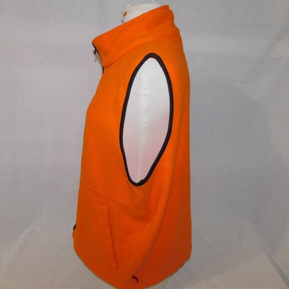 VTG 90s Northern Reflections Womens XL Orange Micro Fleece Full Zip Vest Bright - Picture 8 of 10